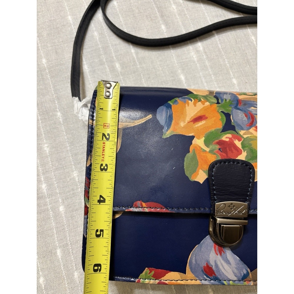 NWT Patricia Nash Lanza Leather Crossbody Shoulder Bag Le Fleur Floral Navy - Picture 6 of 16